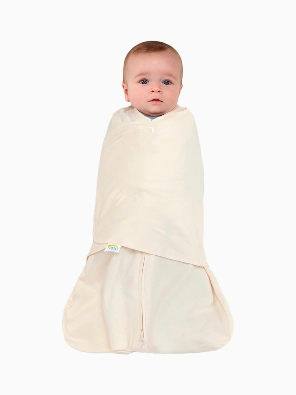 Halo Cream Sleep Sack Swaddle with Wrap-Style Front Size NB - Picture 2 of 5
